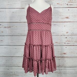 TRIXXI Pink Polka Dot Tiered Dress (XL)